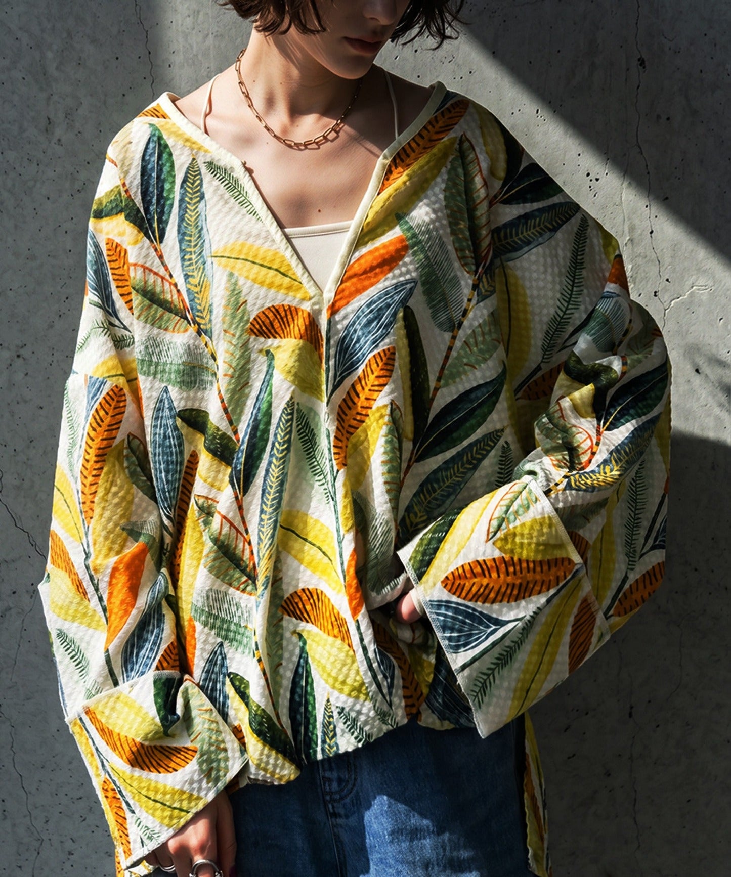 NUUUII Keyhole Neckline, 100% Cotton, Botanical Print Pullover Ladies