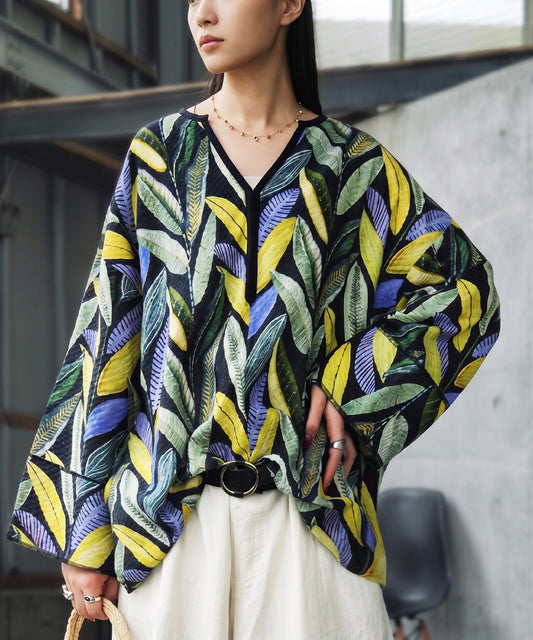 NUUUII Keyhole Neckline, 100% Cotton, Botanical Print Pullover Ladies