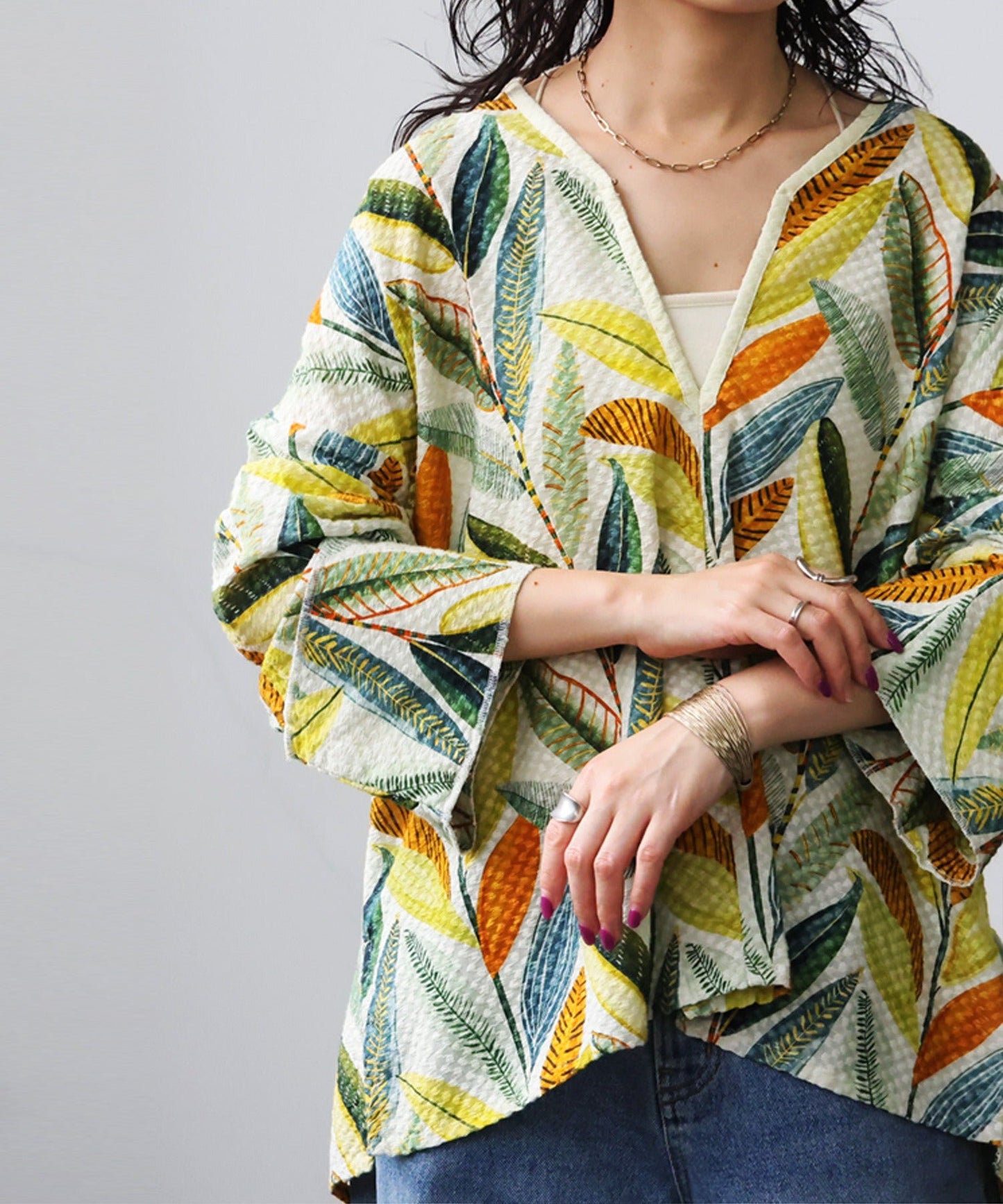 NUUUII Keyhole Neckline, 100% Cotton, Botanical Print Pullover Ladies
