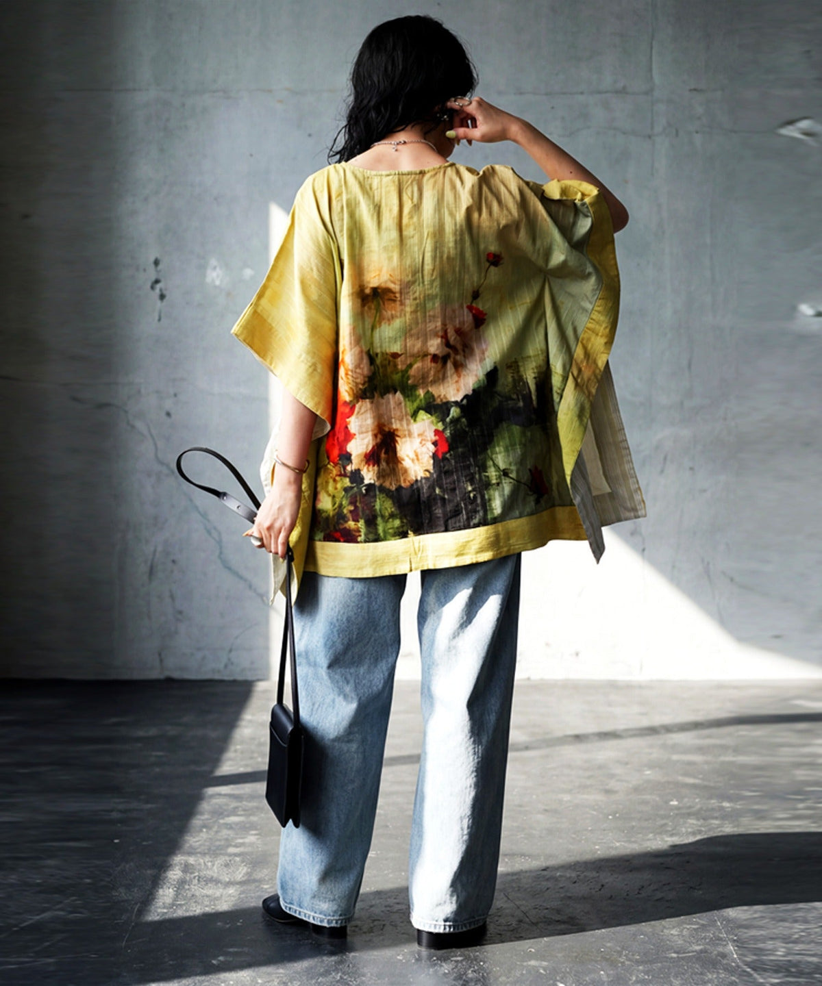 NUUUII 100% Cotton Art Print Floral Wide Silhouette Blouse Ladies