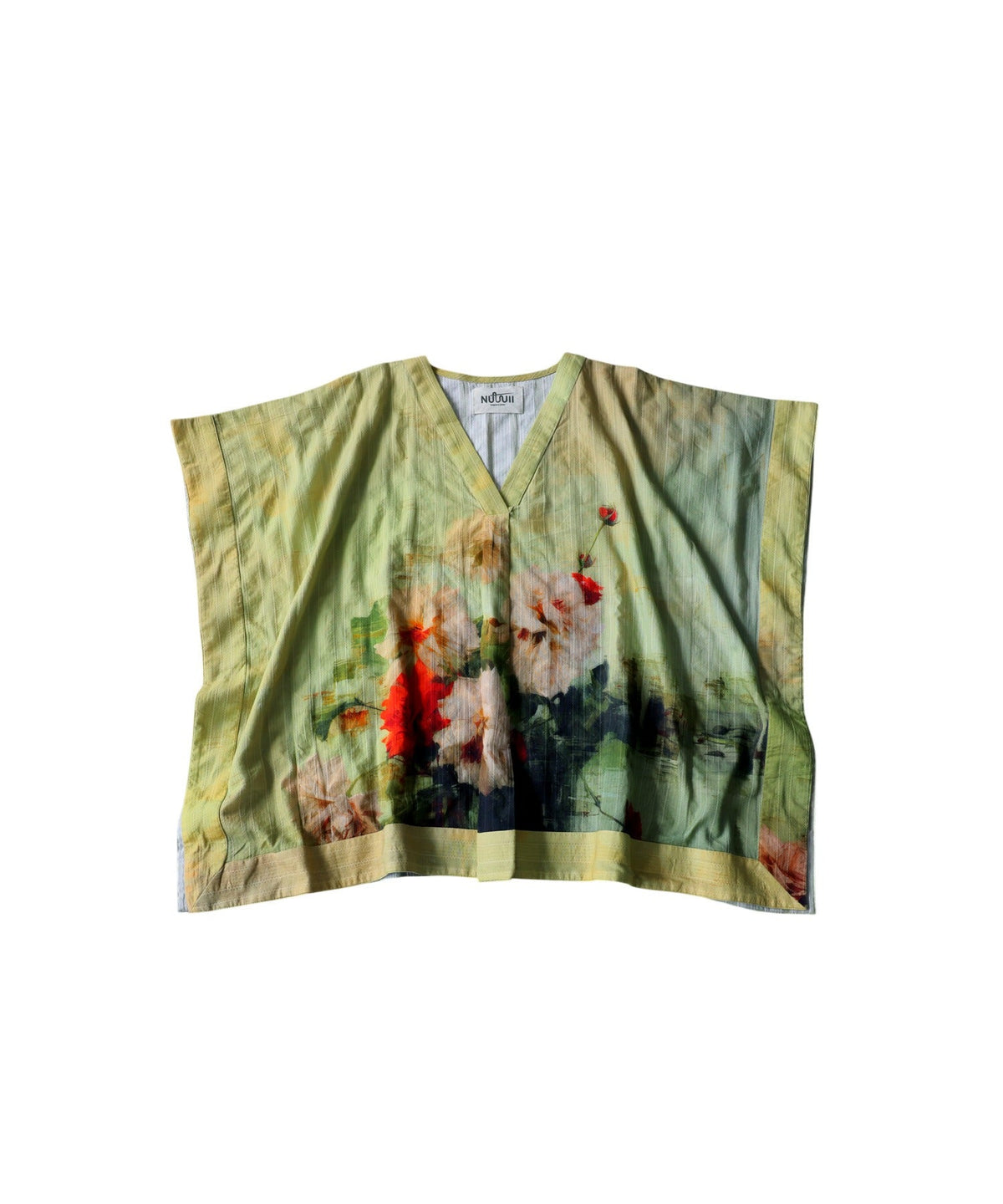 NUUUII 100% Cotton Art Print Floral Wide Silhouette Blouse Ladies