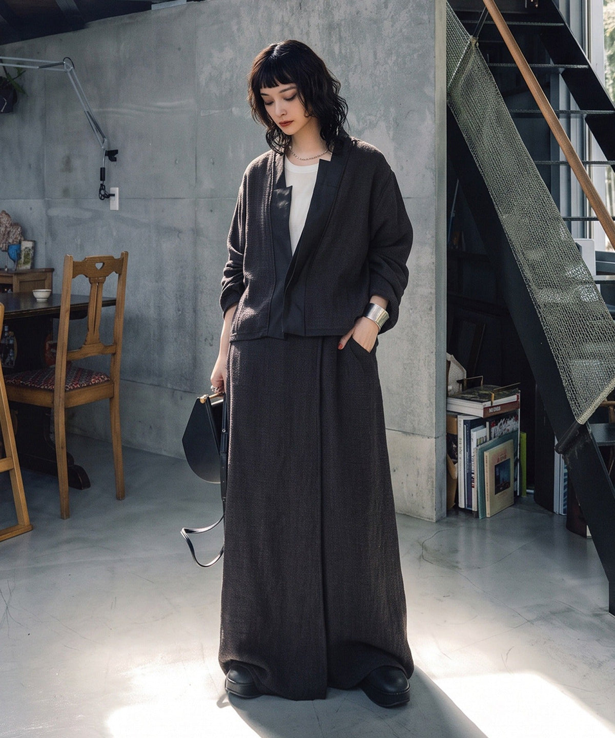 NUUUII Wrap-Style Skirt-Like Wide-Leg Pants Ladies