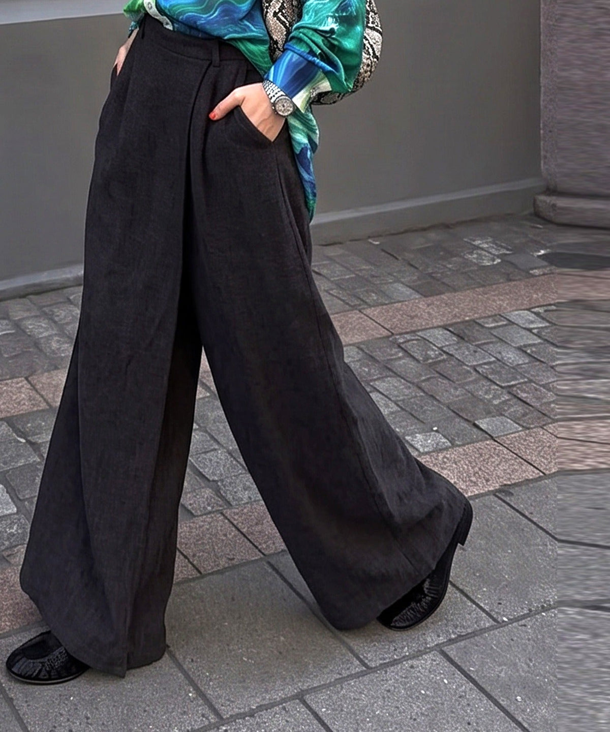 NUUUII Wrap-Style Skirt-Like Wide-Leg Pants Ladies