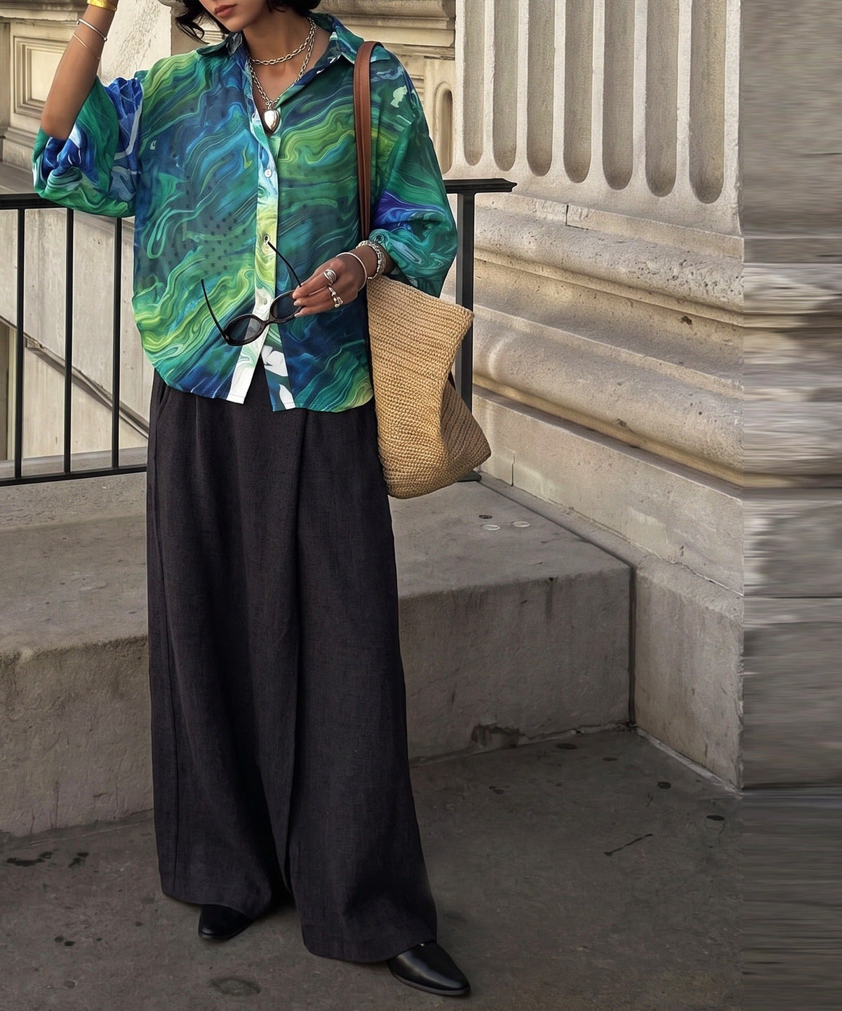 NUUUII Wrap-Style Skirt-Like Wide-Leg Pants Ladies