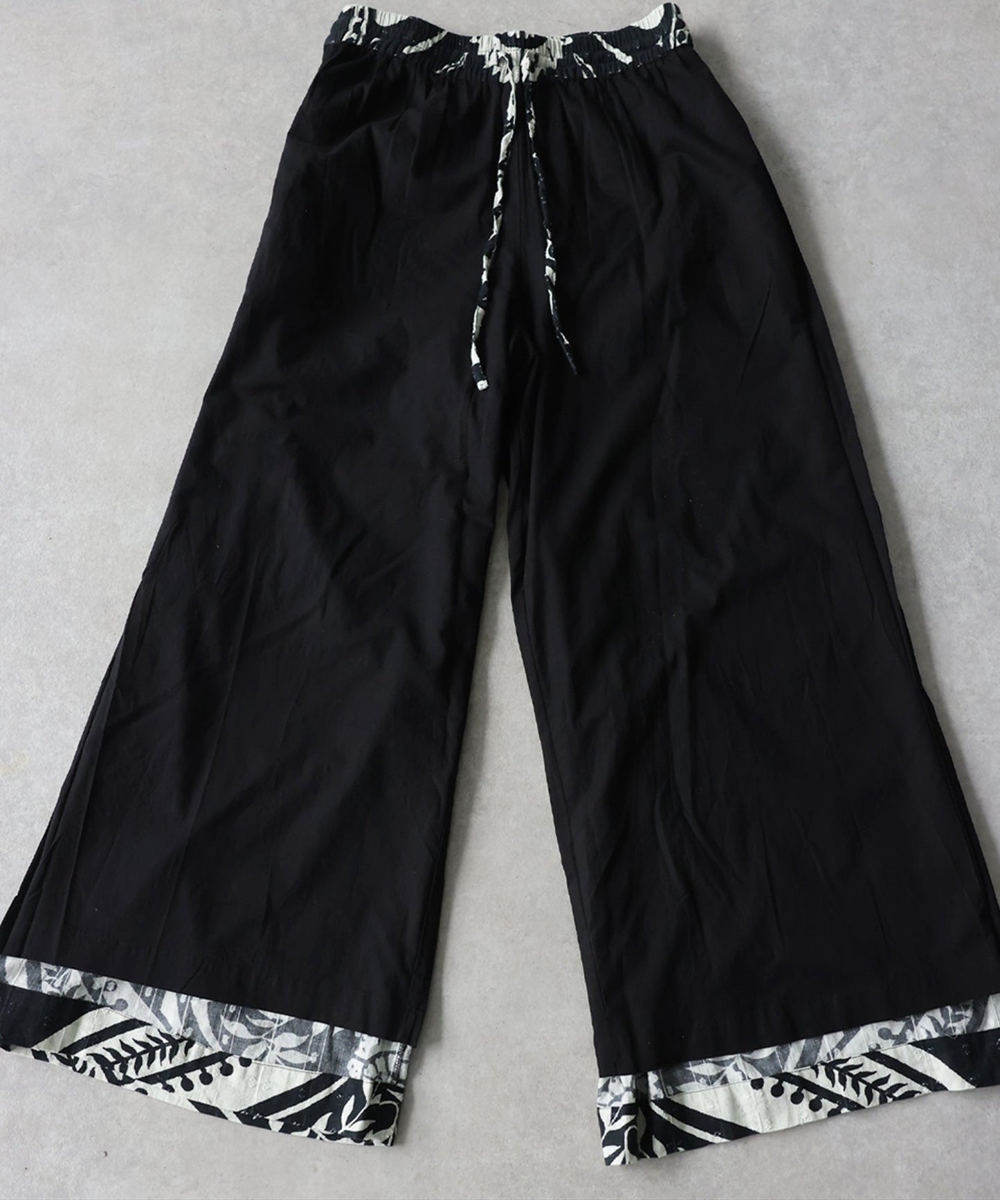 NUUUII 100% Cotton Ethnic Pattern Geometric Dobby Weave Wide Pants Ladies