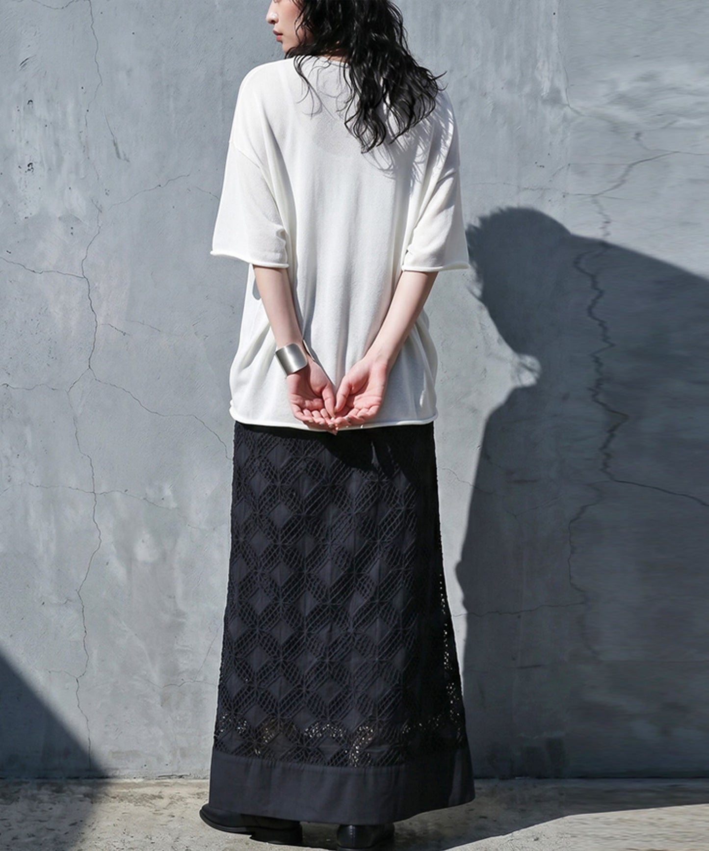 NUUUII 100% Cotton Lace Long Skirt Ladies