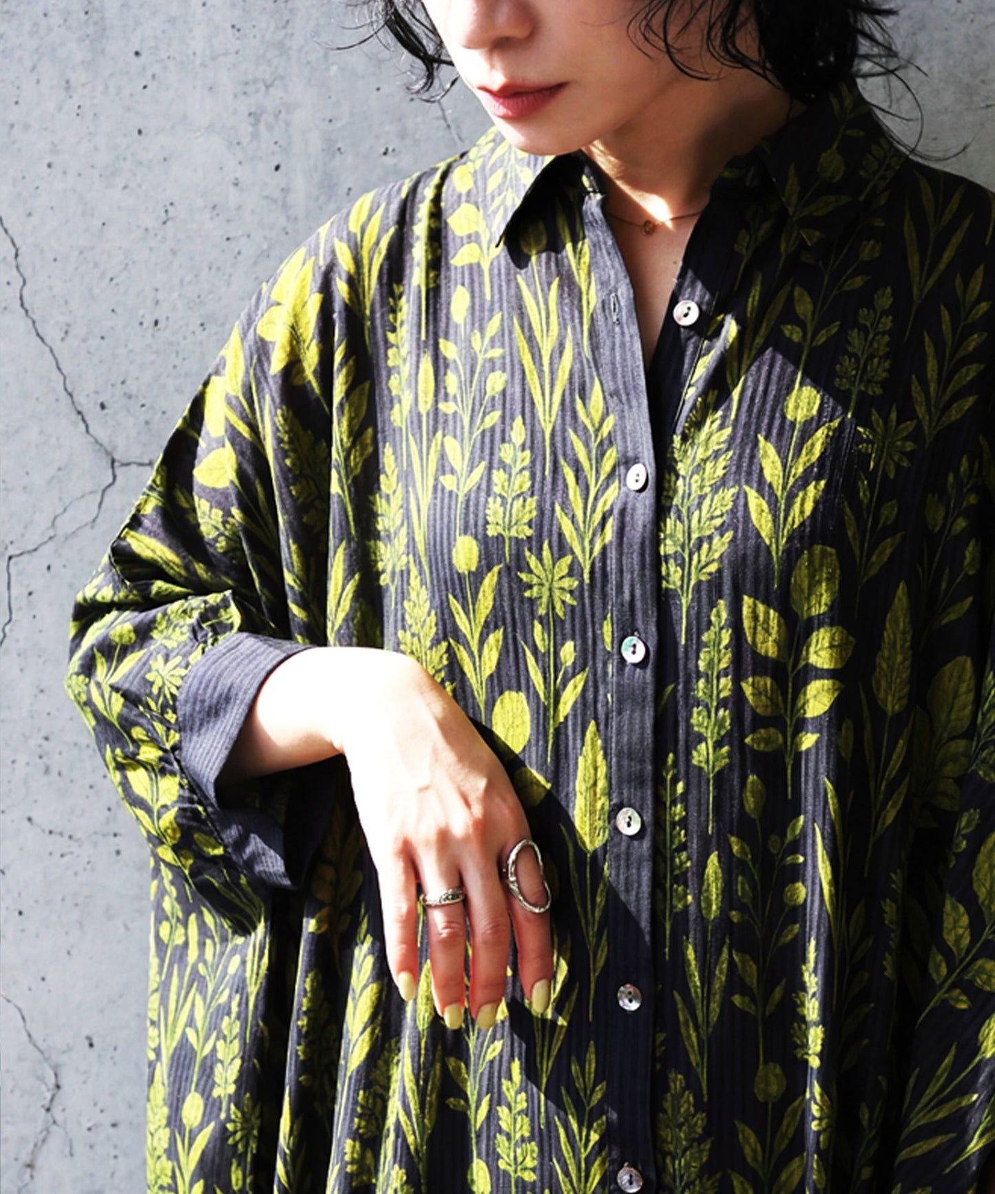 NUUUII Botanical Print Dolman Shirt Dress Ladies