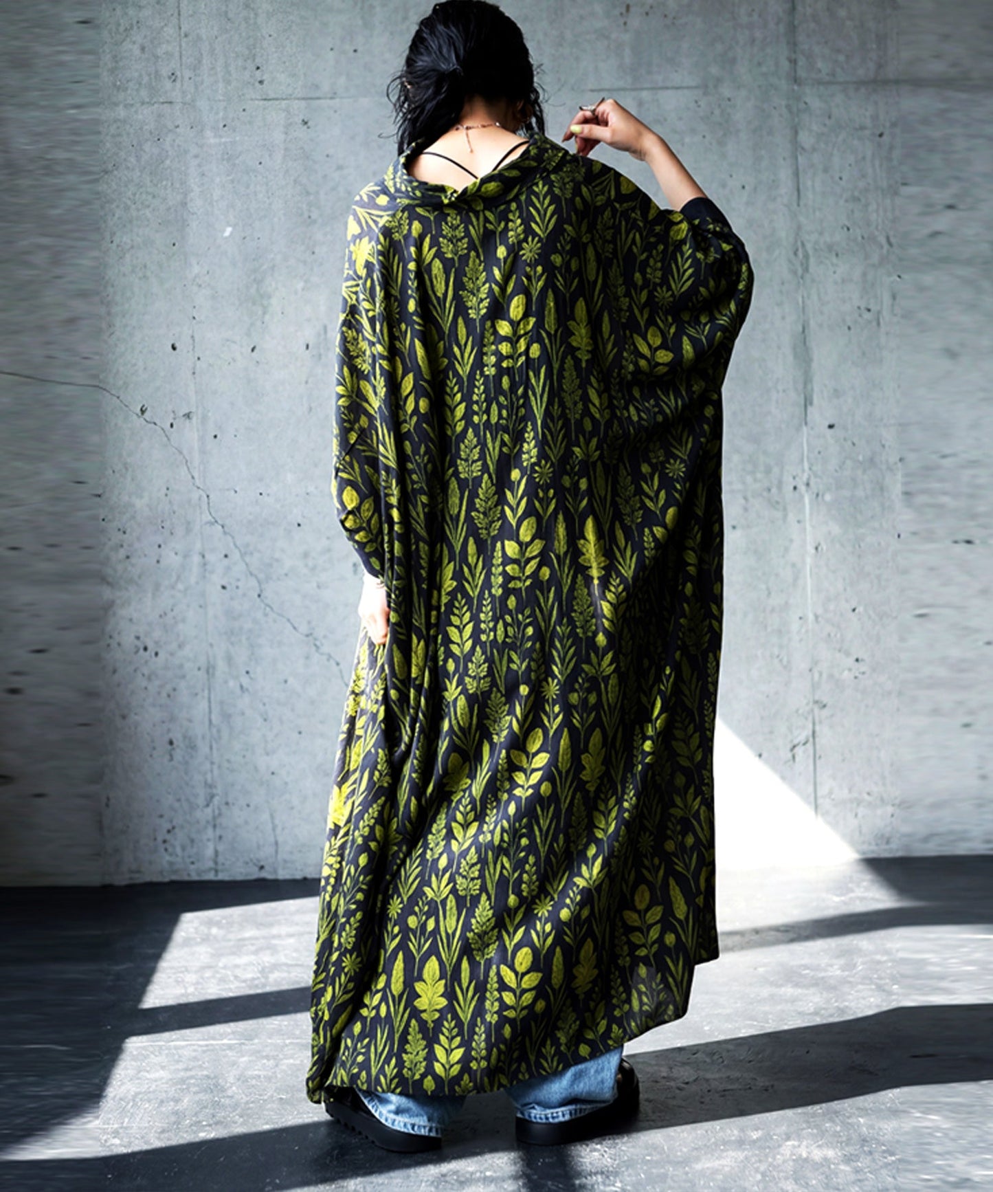 NUUUII Botanical Print Dolman Shirt Dress Ladies
