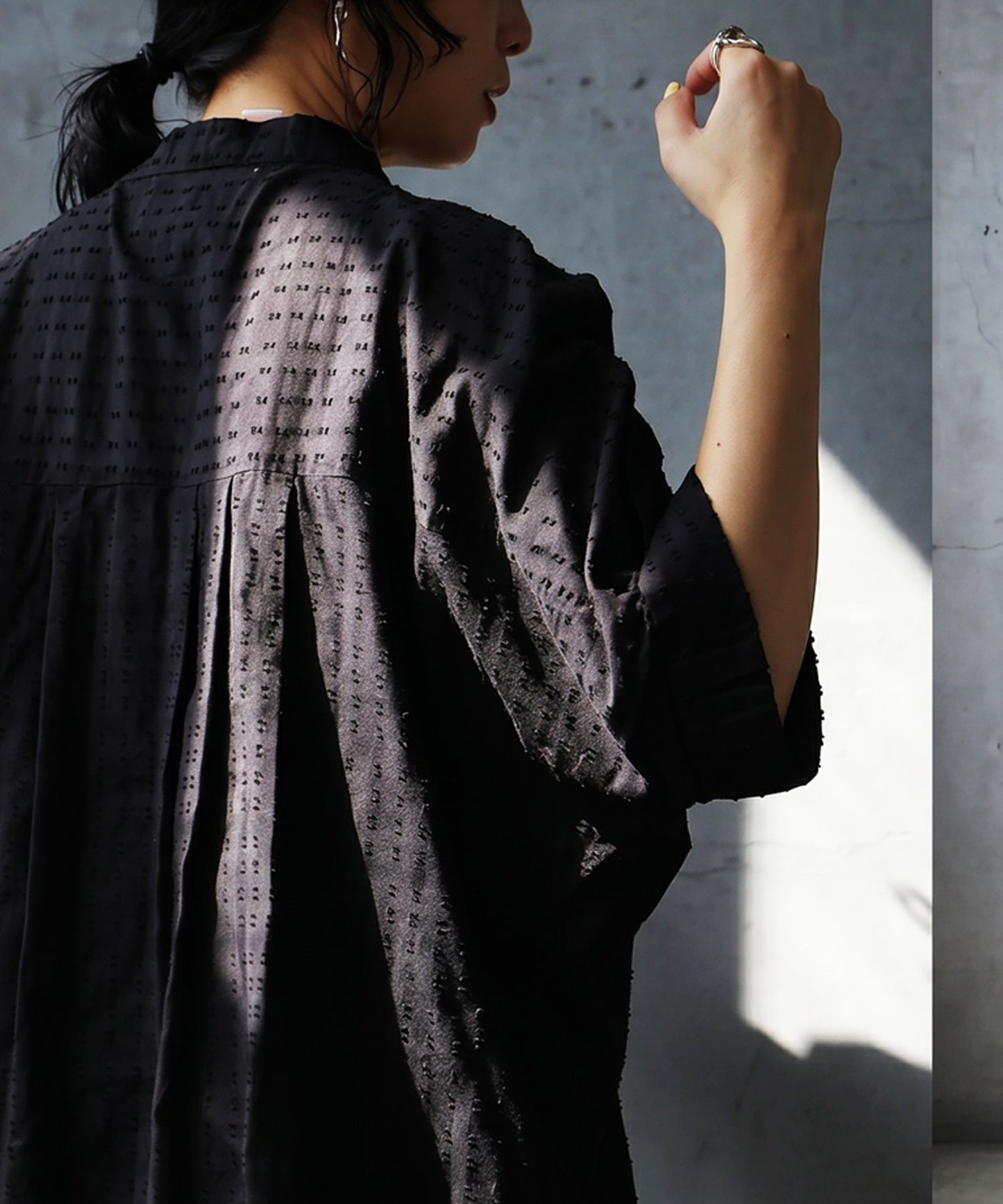 NUUUII 100% Cotton Dobby Weave Dolman Sheer Shirt Ladies