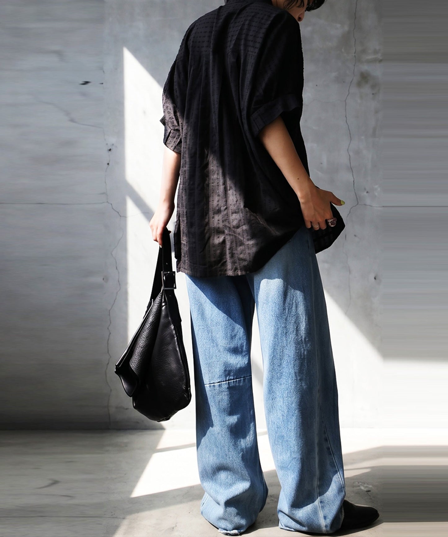 NUUUII 100% Cotton Dobby Weave Dolman Sheer Shirt Ladies