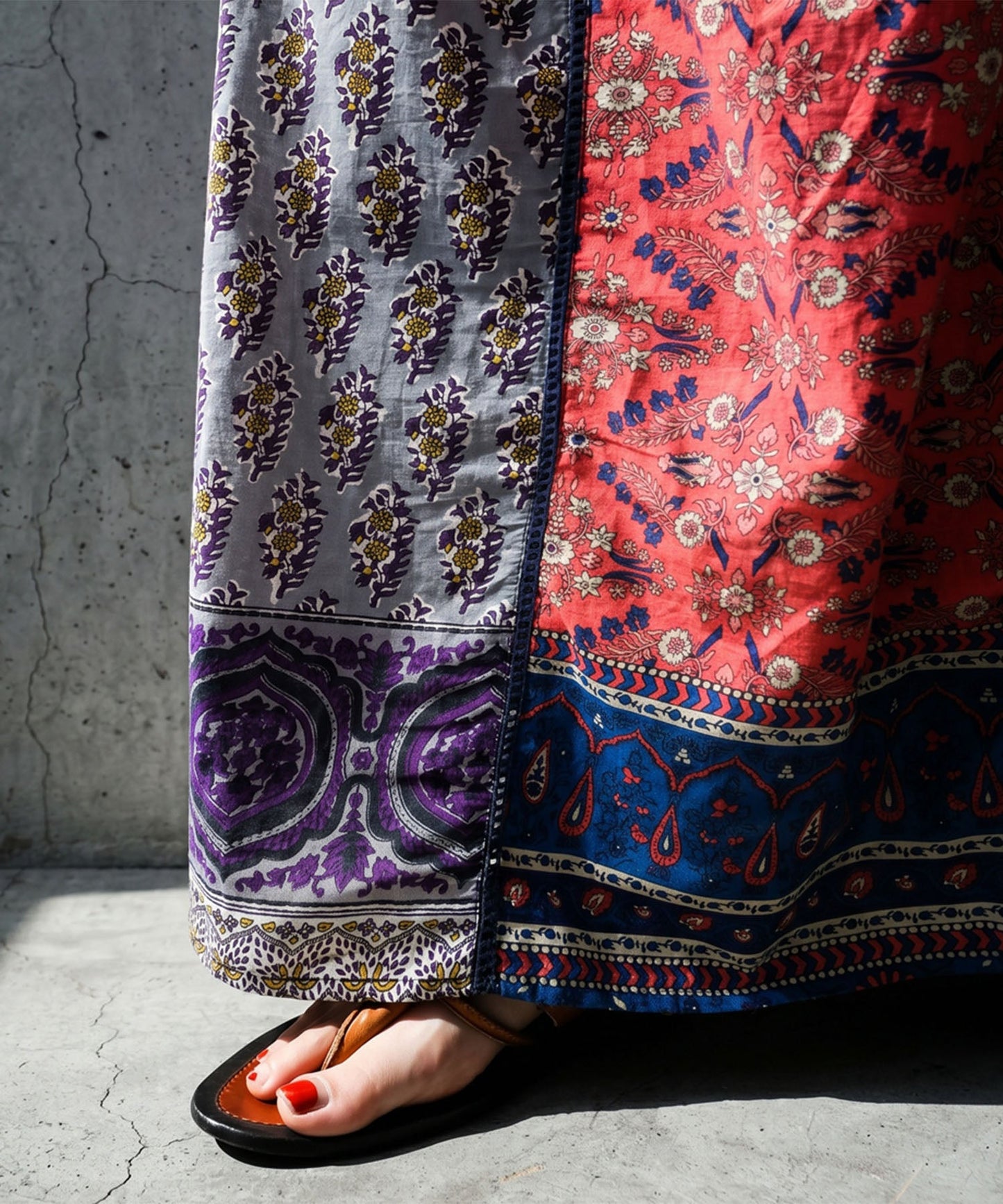 NUUUII Patchwork Flared Scarf, 100% Cotton Skirt Ladies