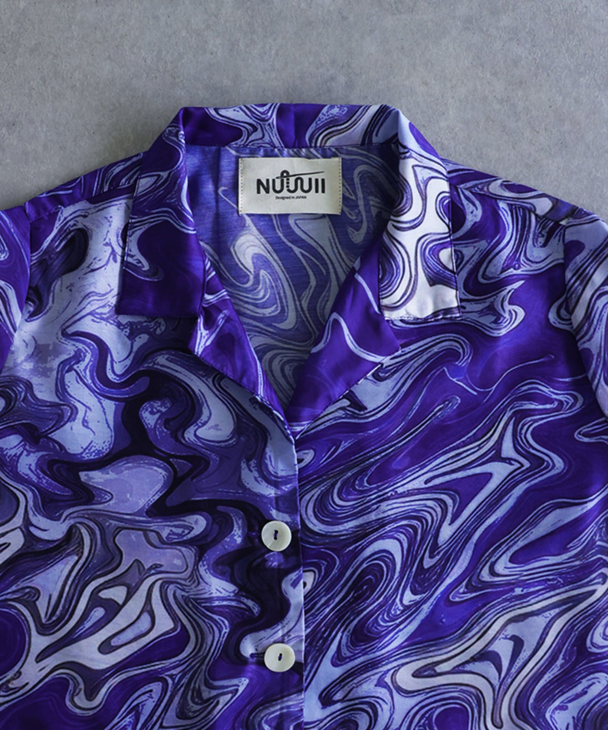 NUUUII Marble Pattern Open Collar Shirt Jacket Ladies
