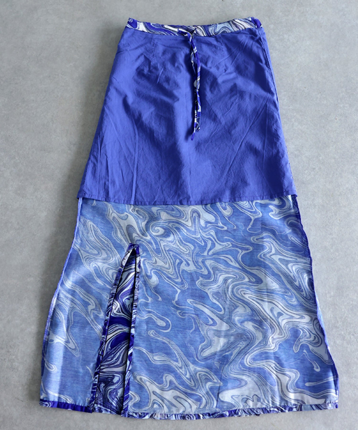 NUUUII Marble Pattern Slit Long Skirt Ladies