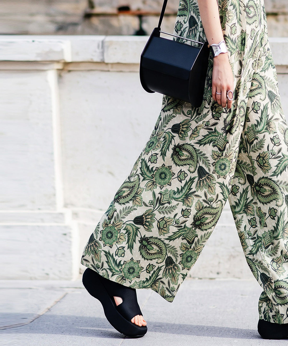 NUUUII Botanical Print Polka Dot Georgette Overalls