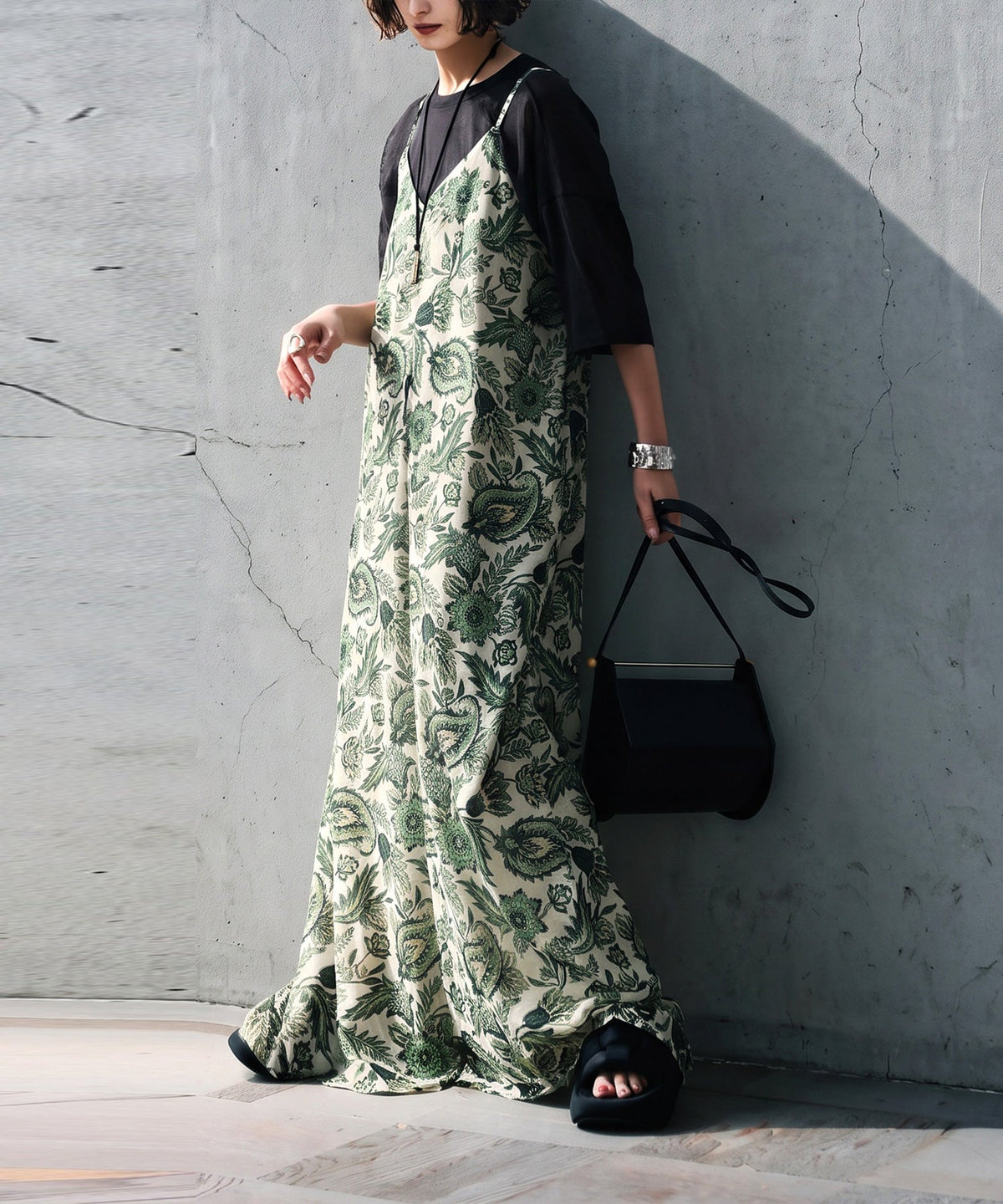 NUUUII Botanical Print Polka Dot Georgette Overalls