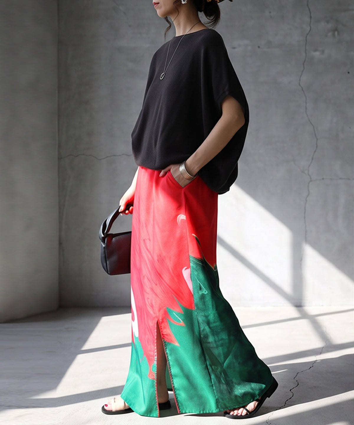 NUUUII I-Line Slit Art Skirt Ladies