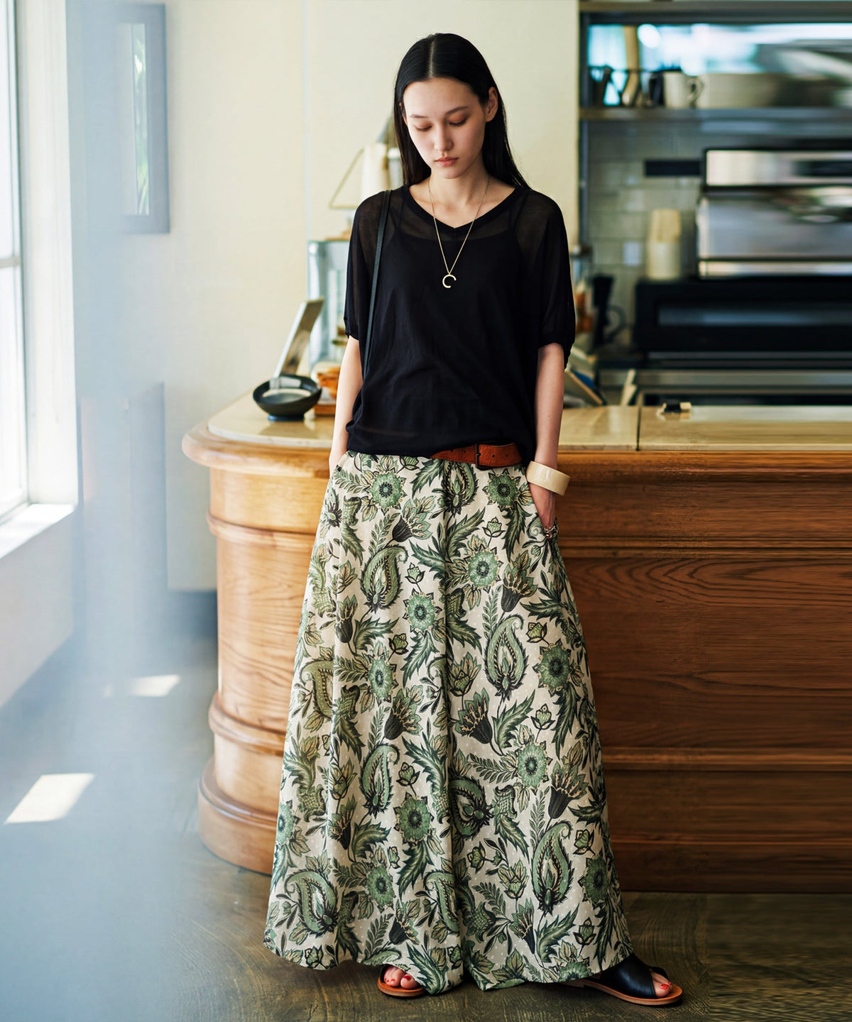 NUUUII Paisley Print Botanical Print Flared Wide Pants Ladies