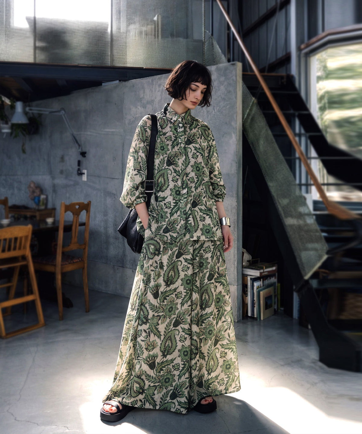 NUUUII Paisley Print Botanical Print Flared Wide Pants Ladies