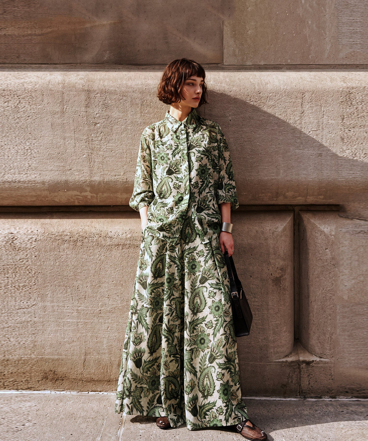 NUUUII Paisley Print Botanical Print Flared Wide Pants Ladies
