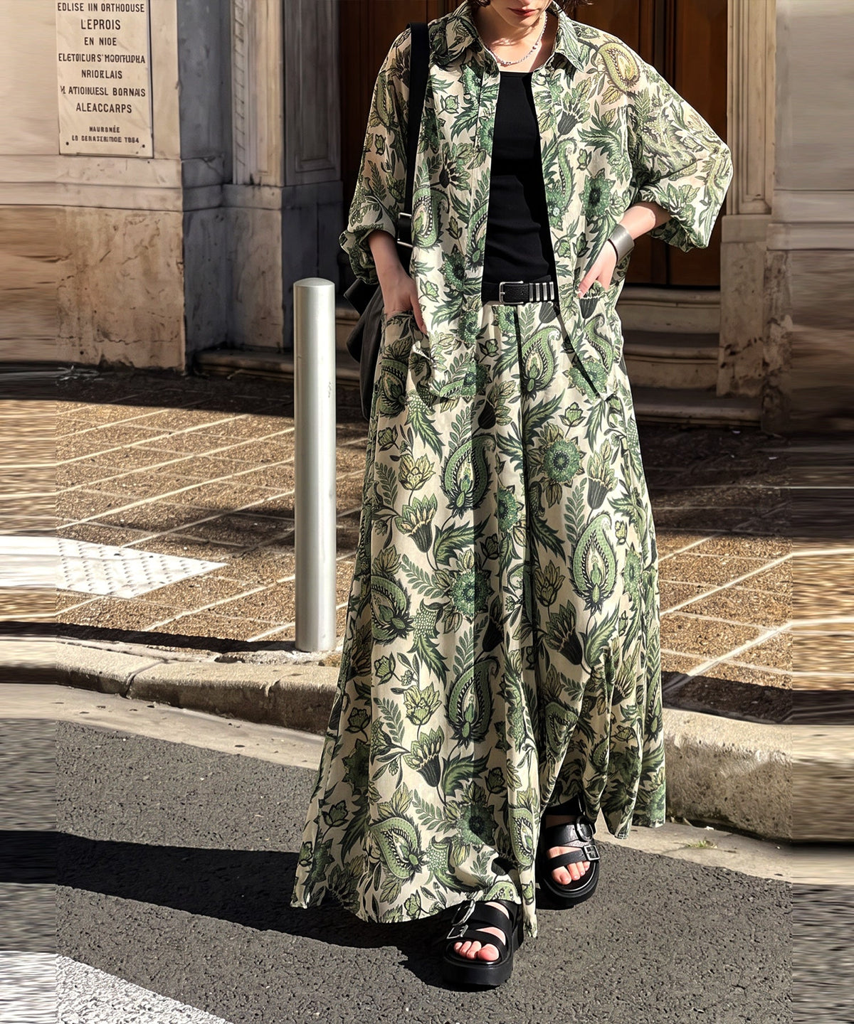 NUUUII Paisley Print Botanical Print Flared Wide Pants Ladies