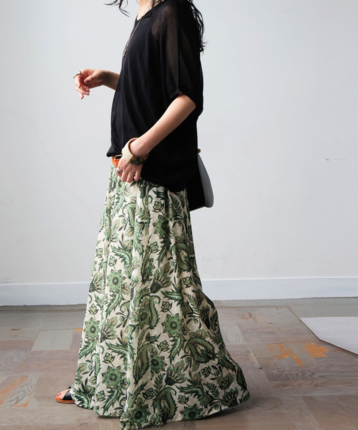 NUUUII Paisley Print Botanical Print Flared Wide Pants Ladies