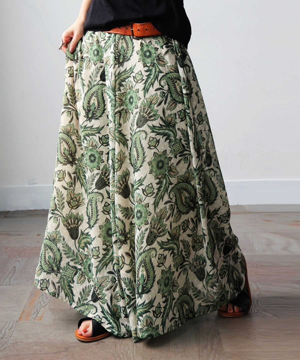 NUUUII Paisley Print Botanical Print Flared Wide Pants Ladies