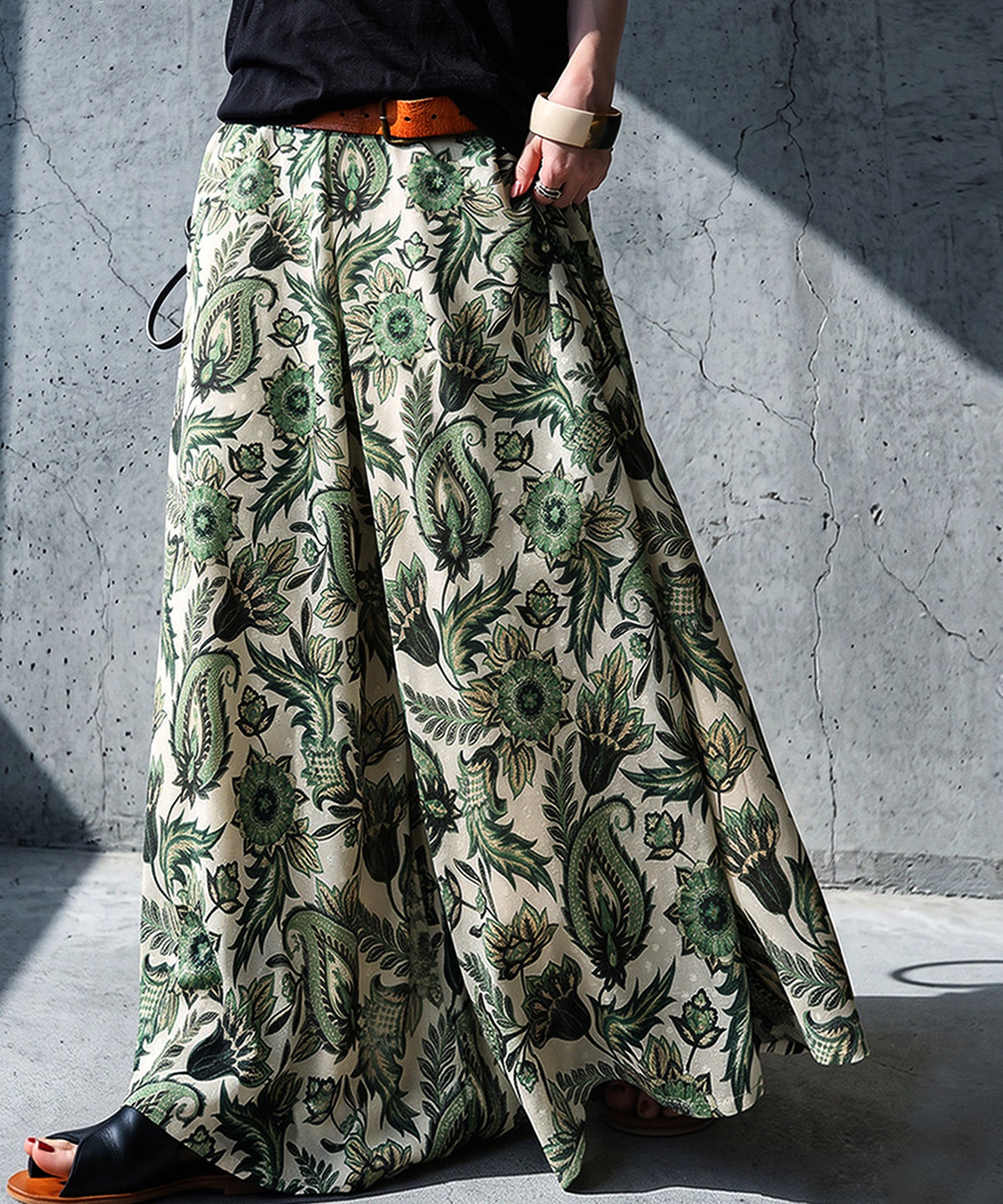 NUUUII Paisley Print Botanical Print Flared Wide Pants Ladies