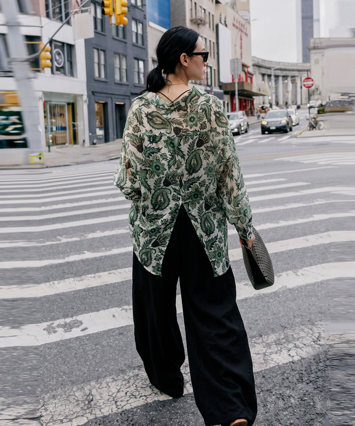 NUUUII Dot Jacquard Botanical Sheer Shirt Ladies