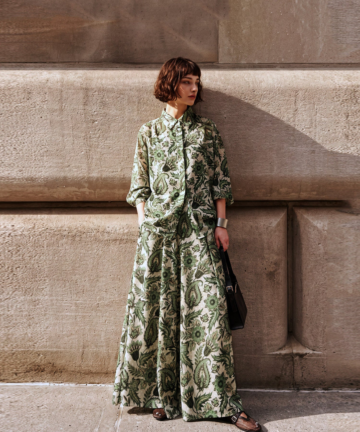 NUUUII Dot Jacquard Botanical Sheer Shirt Ladies
