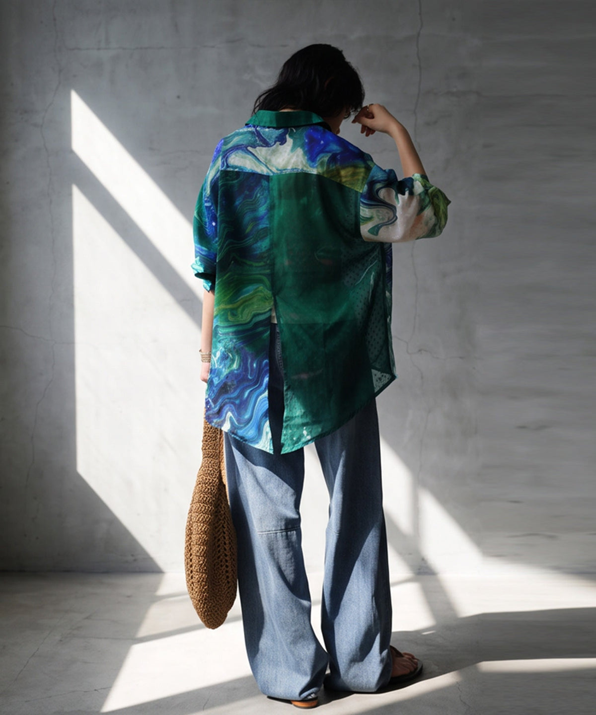 NUUUII Art Print Sheer Blouse Ladies