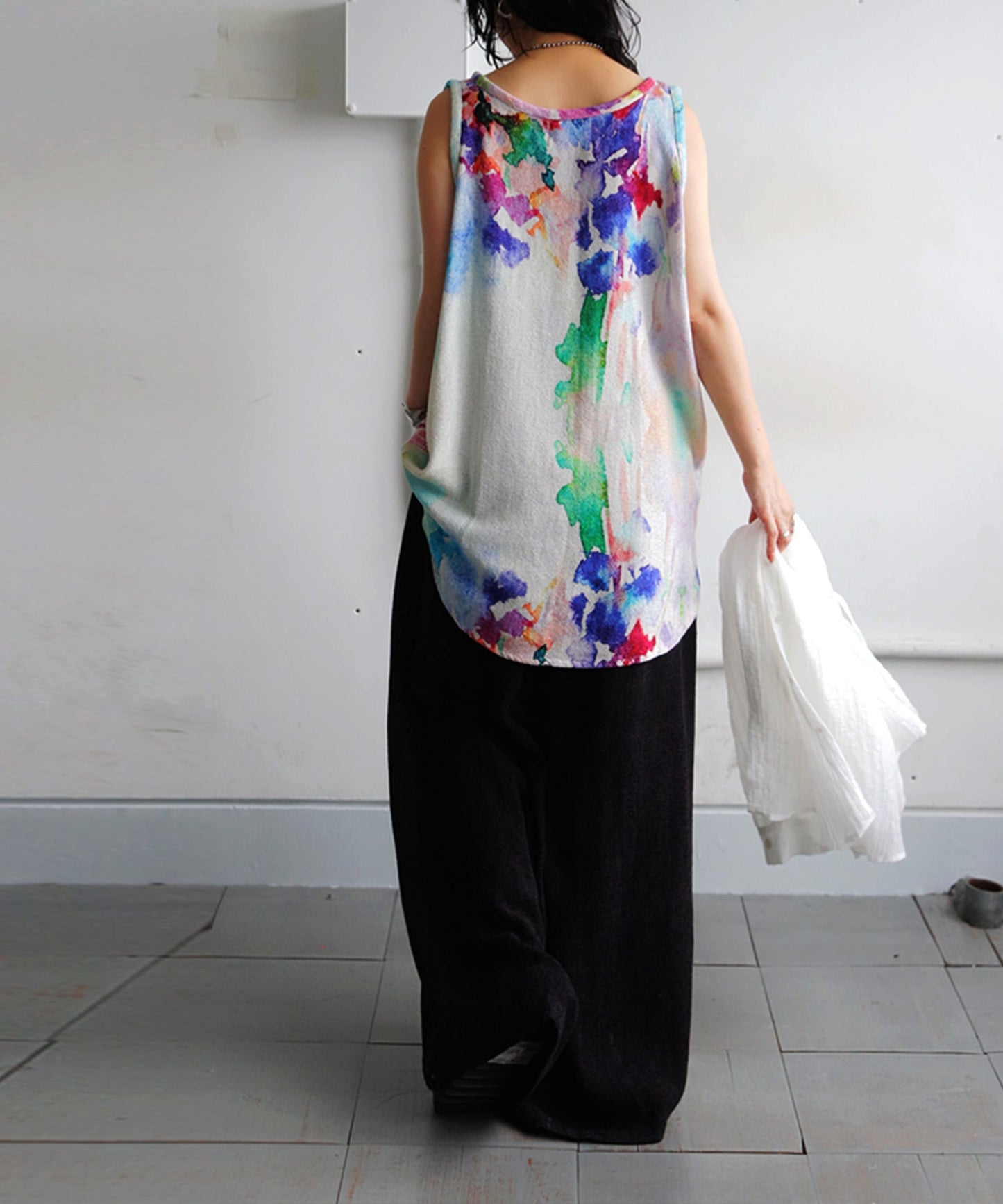 NUUUII Floral Watercolor Print Layered Tank Top Ladies