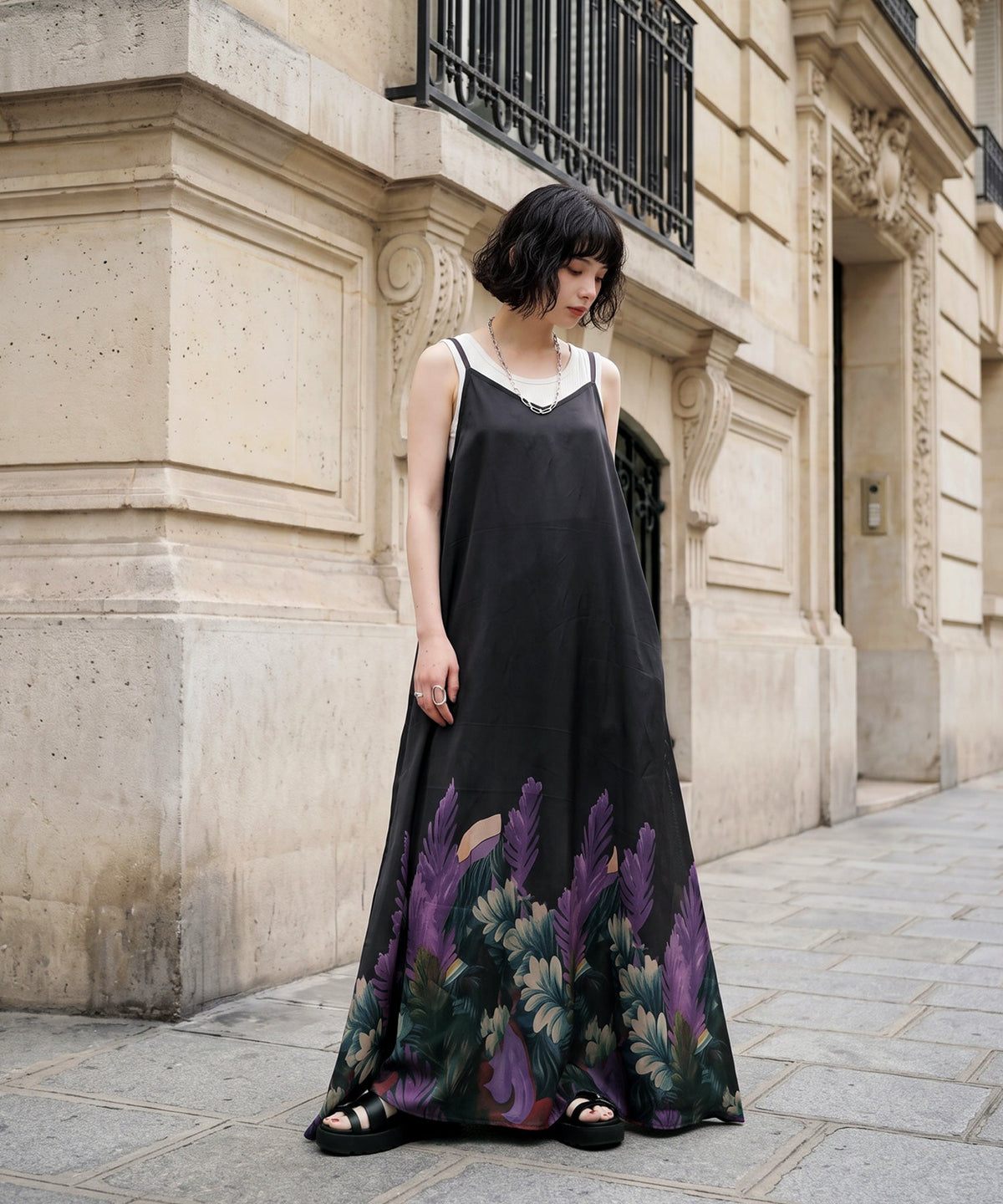 NUUUII Botanical Print Long Camisole Dress Ladies