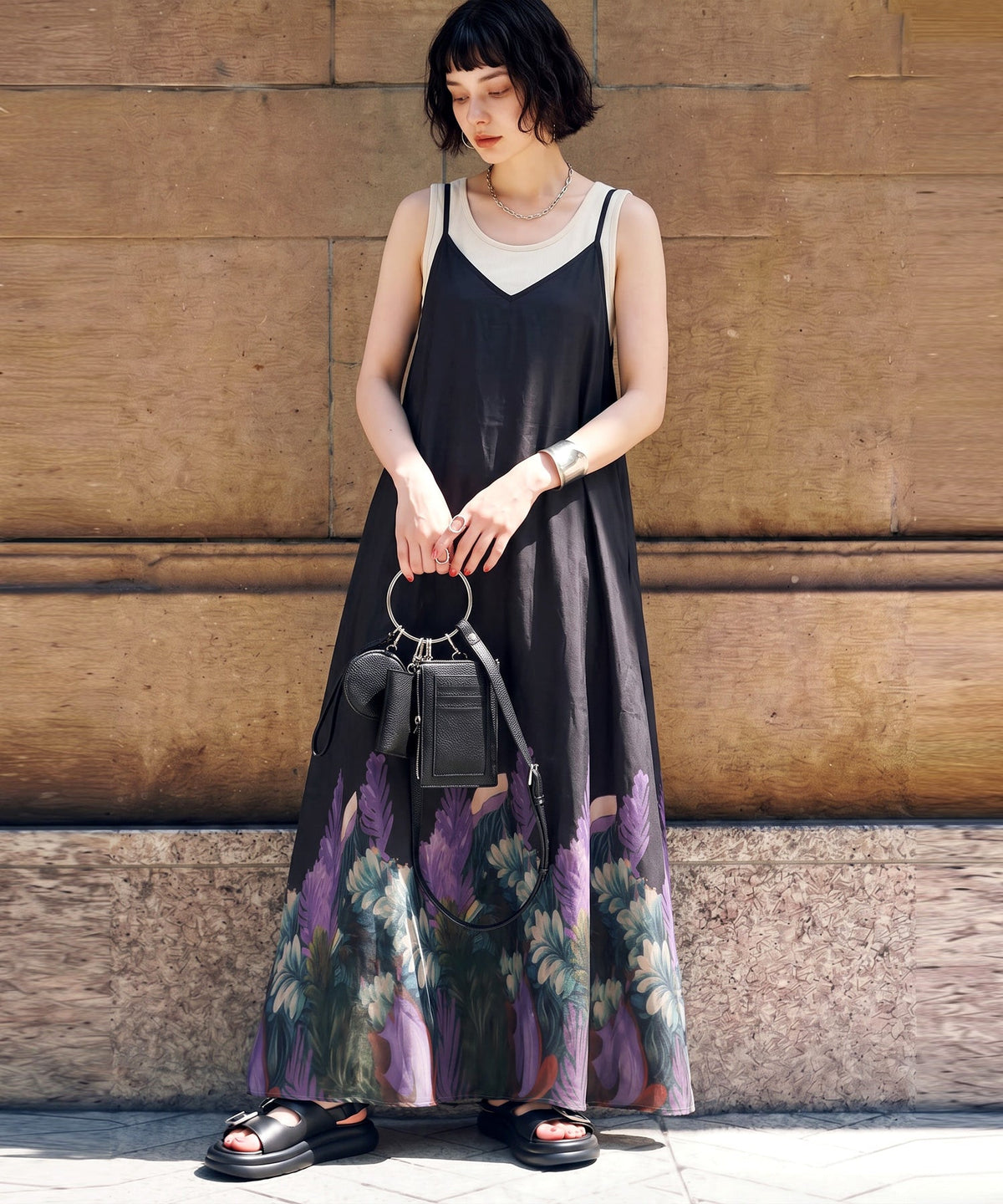 NUUUII Botanical Print Long Camisole Dress Ladies