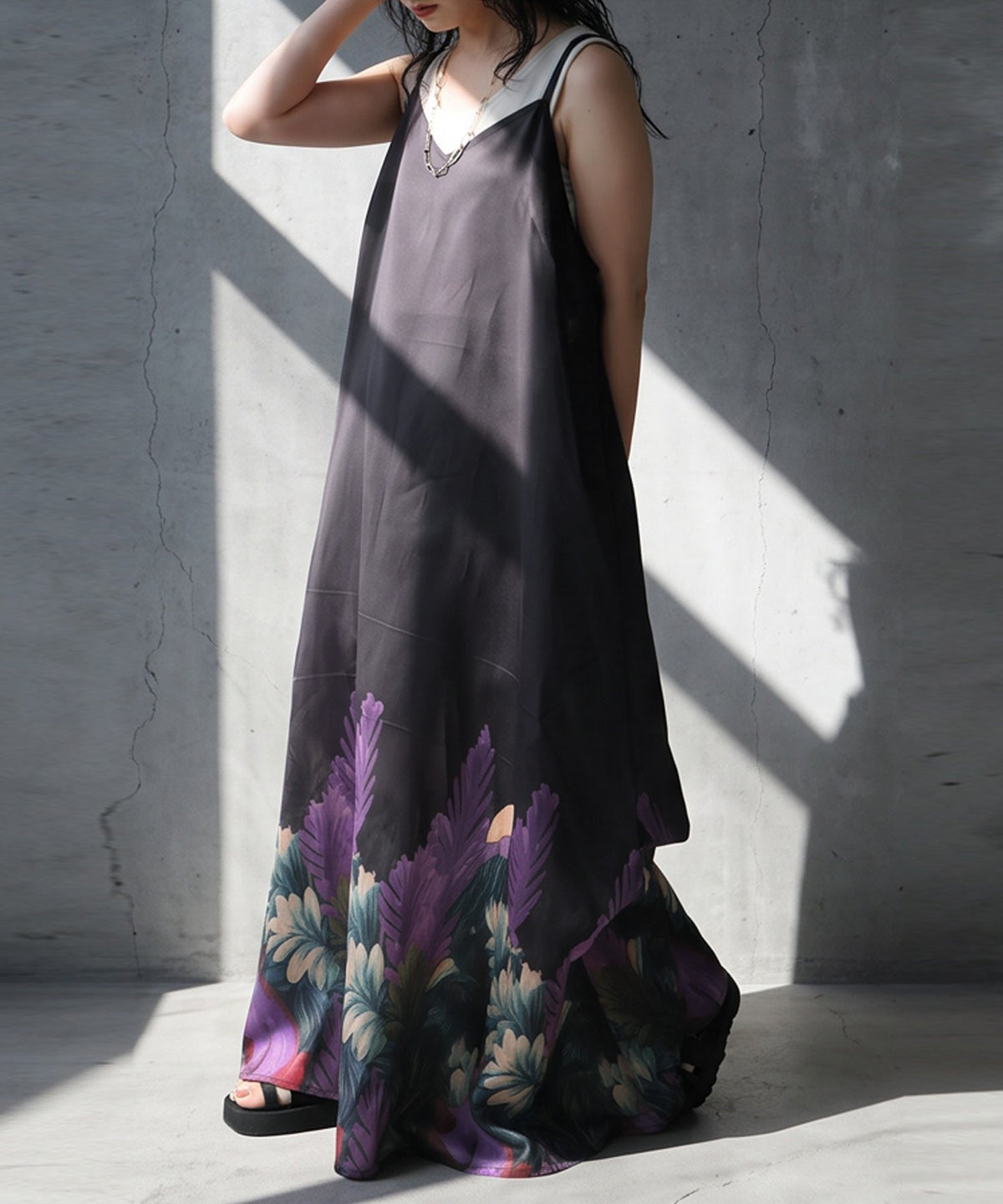 NUUUII Botanical Print Long Camisole Dress Ladies