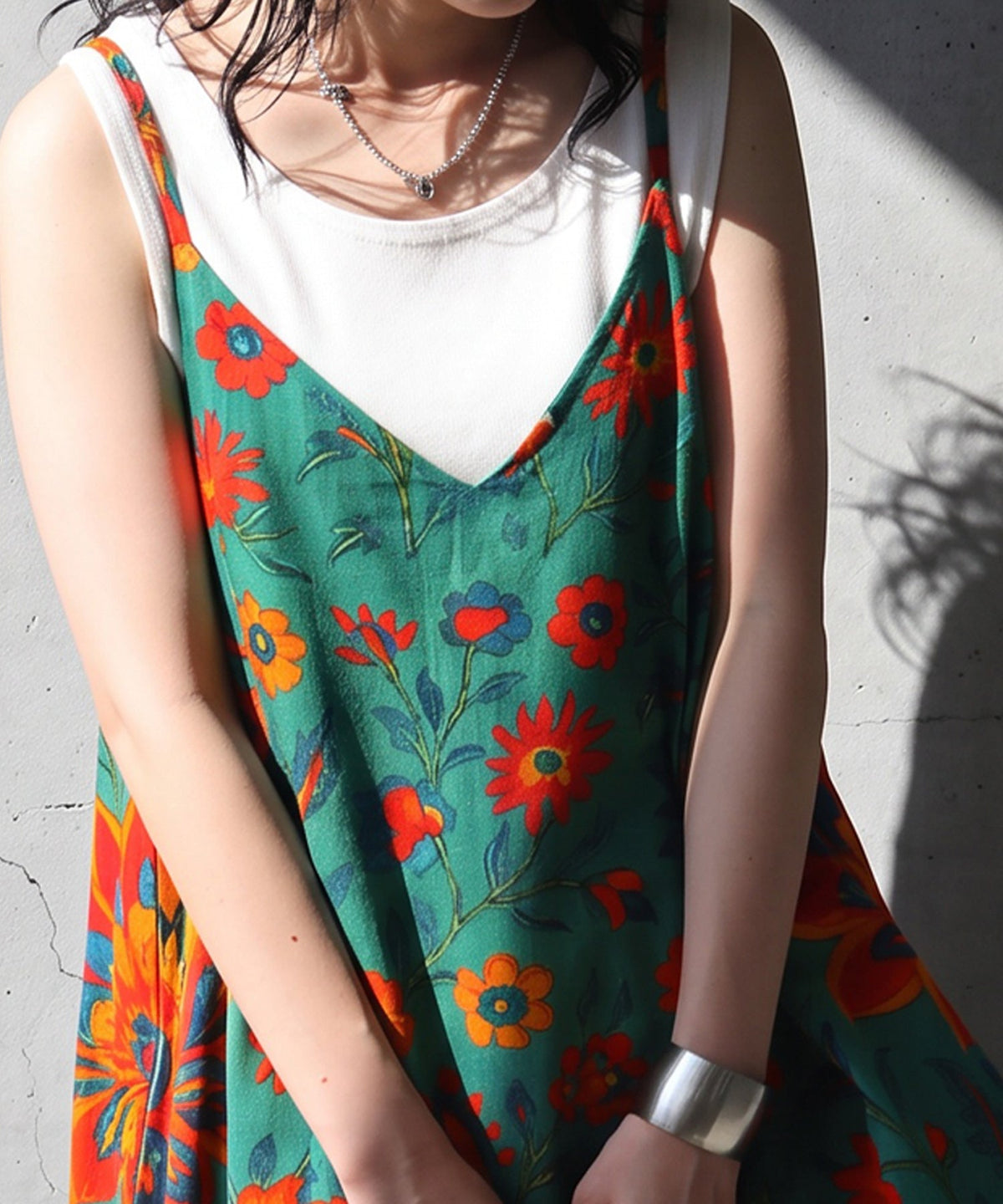 NUUUII Linen Blend Floral A-Line Camisole Dress Ladies